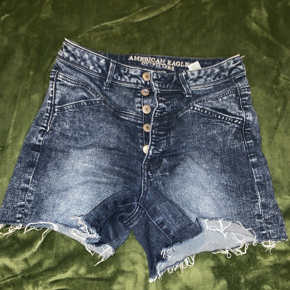 American Eagle High-Rise Acid Wash Shorts